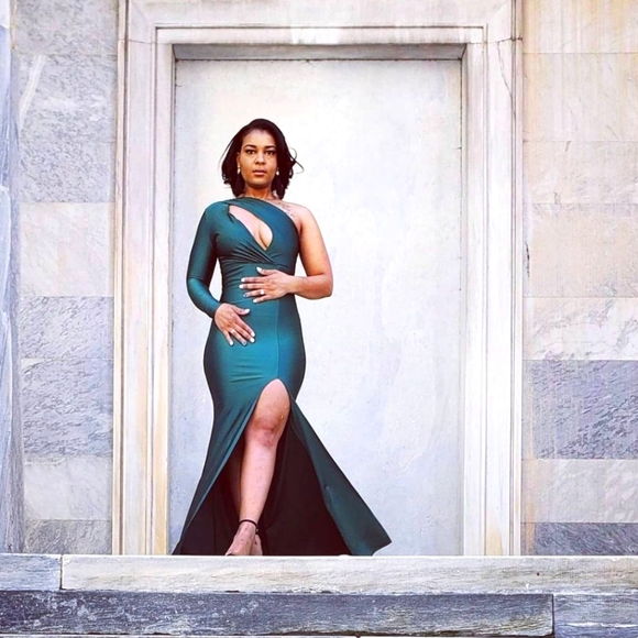 One Shoulder Keyhole Dress - Picture 1 of 4